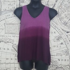 Prana ombre stripe loose fit long v neck tank top